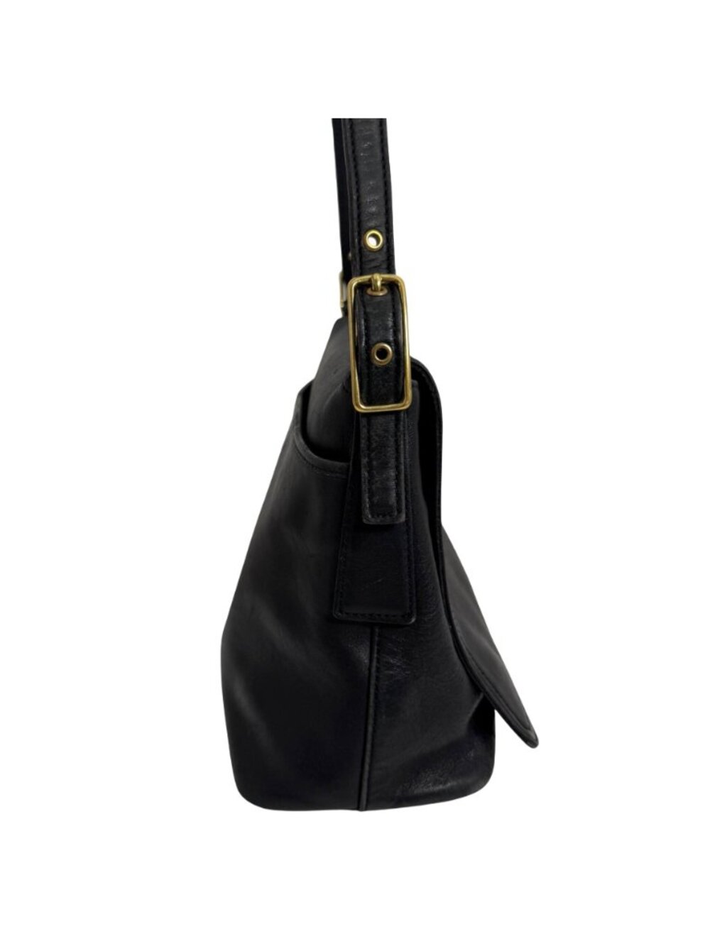 Vintage Y2K Coach Legacy 9828 Black Soft Leather Flap Shoulder Bag w/ Hang Tag - Picture 5 of 16